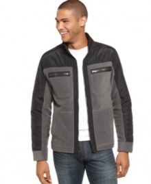 Top off your look with the sporty, lightweight style of this Calvin Klein zip-front jacket Top off your look with the sporty, lightweight style of this Calvin Klein zip-front jacket