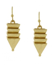 Glam up your look with style meant for a goddess. BCBGeneration's geometrically-chic earrings feature a stacked pyramid design in gold tone mixed metal. Approximate drop: 1-1/2 inches.