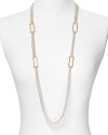 On the right side of classic, Lauren by Ralph Lauren's multi-chain necklace is a bold choice layered over a crisp neckline or cocktail dress.