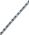 Alternating sparkle makes for the perfect server. EFFY Collection's stunning tennis bracelet features round-cut white diamonds (1-3/8 ct. t.w.) and blue diamonds (1-1/2 ct. t.w.) in 14k white gold. Approximate length: 7 inches.