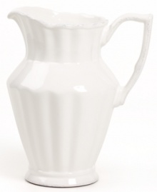Delicate fluting and distressed detail give the Blanc pitcher the classic, romantic feel of Versailles Maison's charming dinnerware collection. Delicate fluting and distressed detail give the Blanc pitcher the classic, romantic feel of Versailles Maison's charming dinnerware collection.