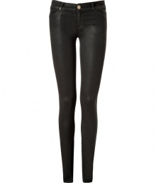 Inject trend-right edge into your casual basics with these super flattering coated jean leggings from cult-favorite denim brand Current/Elliott - Four pocket style, zip fly, button closure, belt loops - Extra form-fitting - Pair with statement cardigan coats and sleek ankle boots Inject trend-right edge into your casual basics with these super flattering coated jean leggings from cult-favorite denim brand Current/Elliott - Four pocket style, zip fly, button closure, belt loops - Extra form-fitting - Pair with statement cardigan coats and sleek ankle boots