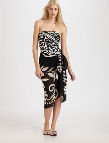 A versatile coverup enhanced by a pretty pattern. Polyester chiffonHand washImported A versatile coverup enhanced by a pretty pattern. Polyester chiffonHand washImported