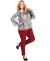 Update your denim with Lucky Brand Jeans' plus size skinny jeans, finished by a dark red wash.