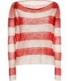 Ultra soft in alpaca, Burberry Brits striped pullover is a luxe choice for every season - Round neckline, raglan long sleeves, dropped shoulders, raw-finished trim - Fitted - Wear with a tissue tee, jeans and flats