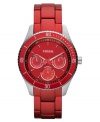 Bright, bold, beautiful. This Fossil watch gleams with vibrant reds from top to bottom.