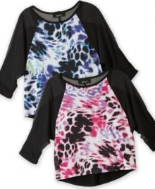 Hang loose. Colorful prints and a lightweight style give these shirts from BCX a fun style to complement her looks. Hang loose. Colorful prints and a lightweight style give these shirts from BCX a fun style to complement her looks.