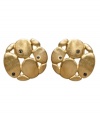 Inspired by modern art, made for you by Kenneth Cole New York. Iridescent gold-plated mixed metal circles melt together with sparkling black crystals accents to create these contemporary studs.