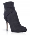 Luxurious ankle booties in fine, smoke grey suede - A wow shoe, sexy, elegant, crazy trendy - Very soft, nice quality leather - Rounded toe with delicate stiletto heel - Ankle high - A shoe that fits perfectly with all high-fashion outfits - Styling tip: for a cocktail dress, tie blouse with wide flared trousers, a business suit
