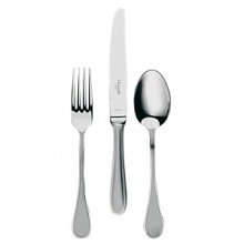 Named for the fortified cathedral, its austere and rounded forms are juxtaposed and highlighted with a fine double line in a new interpretation of the Louis Philippe style. Albi is available as a 5 piece place setting in both silver and sterling. Silver accessory pieces also available. Named for the fortified cathedral, its austere and rounded forms are juxtaposed and highlighted with a fine double line in a new interpretation of the Louis Philippe style. Albi is available as a 5 piece place setting in both silver and sterling. Silver accessory pieces also available.
