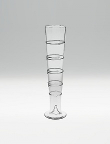 Expertly-crafted with a raised spiral design and an uncanny resemblance to a champagne flute. Mouthblown glass 15 high 38-ounce capacity Handmade Imported Expertly-crafted with a raised spiral design and an uncanny resemblance to a champagne flute. Mouthblown glass 15 high 38-ounce capacity Handmade Imported