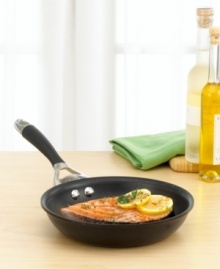 The benchmark of skillets. This elite open French skillet can handle any cooking task from scrambling to frying with ease because of hard-anodized aluminum construction, which reduces hotspots so your food turns out great. Nonstick exterior for easy clean up. Stainless steel and silicone comfort-grip handles. The benchmark of skillets. This elite open French skillet can handle any cooking task from scrambling to frying with ease because of hard-anodized aluminum construction, which reduces hotspots so your food turns out great. Nonstick exterior for easy clean up. Stainless steel and silicone comfort-grip handles.