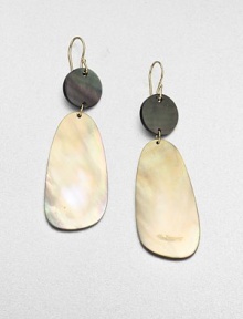 From the Ondine Collection. A lovely blend of rich black and brown shell in a stunning drop design. Black shellBrown shell18k goldDrop, about 2.5Hook backImported From the Ondine Collection. A lovely blend of rich black and brown shell in a stunning drop design. Black shellBrown shell18k goldDrop, about 2.5Hook backImported