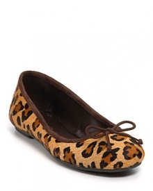 These classic ballet flats are trend-right in leopard print, featuring sweet grosgrain ribbon and bow accents. By Lauren by Ralph Lauren.