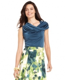 Jones New York's fluid cowl-neck top is a feminine basic. Pair it with a floral-printed skirt for a perfectly balanced ensemble.