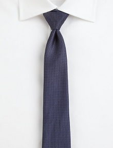 A suiting wardrobe essential handsomely rendered in luxurious, dotted silk.About 2½ wideSilkDry cleanMade in Italy A suiting wardrobe essential handsomely rendered in luxurious, dotted silk.About 2½ wideSilkDry cleanMade in Italy