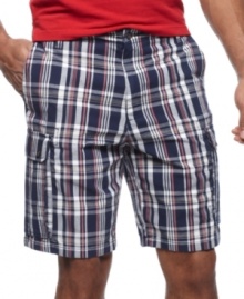 Prep your warm-weather wardrobe with these classic madras plaid shorts from Club Room. Prep your warm-weather wardrobe with these classic madras plaid shorts from Club Room.