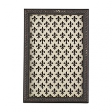 Accented with a rope design, this wood frame is traditional and elegant. Accented with a rope design, this wood frame is traditional and elegant.