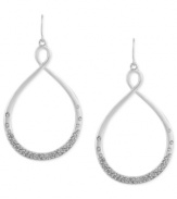 A haute number. This pair of drop earrings from Kenneth Cole New York is crafted from silver-tone mixed metal with glass pave crystal accents adding a lustrous touch. Approximate drop: 2-1/2 inches.