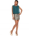 Sheer chiffon and high-shine sequins make a glam combo on this MM Couture mini dress -- perfect for a stylish soiree look!