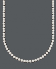 Traditional excellence. Add class with this A grade, cultured freshwater pearl necklace (6-7 mm) by Belle de Mer. Clasp crafted in 14k gold. Approximate length: 16 inches. Traditional excellence. Add class with this A grade, cultured freshwater pearl necklace (6-7 mm) by Belle de Mer. Clasp crafted in 14k gold. Approximate length: 16 inches.