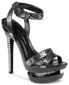 Fashion-forward style. Jessica Simpson's Celine platform sandals make metallic details look so, so good.