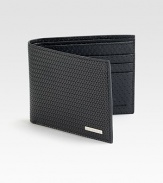 Intricately woven Italian minitreccia leather defines this basic bi-fold design.Two billfold compartmentsSix card slots4½ x 3½Made in Italy