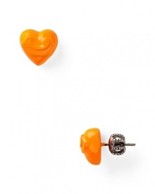 Fall for Juicy Couture's on-trend love tokens. In notice-me neon these heart-shaped studs march to a bold beat.