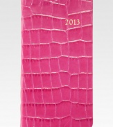 Hand-crafted, Smyth-sewn crocodile-embossed leather diary features month-at-a-view and week-at-a-view pages.Gilt-edged acid-free creamy white paperAbout 3W X 6HMade in USA