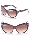 Ladylike cat eye sunglasses add a chic retro-inspired touch to your favorite ensemble.