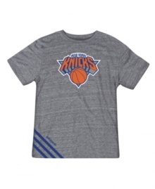 Sport your favorite team's gear with this court-ready New York Knicks tee from adidas. Sport your favorite team's gear with this court-ready New York Knicks tee from adidas.