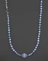 Blue lace agates and faceted white sapphires, set in sterling silver. By Elizabeth Showers.