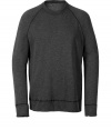 Sporty black baseball sweatshirt - Amp up your basics with this stylish Supima-and-modal-blend sweatshirt - Trendy baseball jersey style and luxurious feel - Style with slim fit jeans and motorcycle boots for everyday wear - Pair with cargo pants and trainers