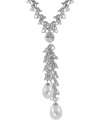 Rice is nice. This necklace, crafted from sterling silver, features the stylish design, as well as cultured freshwater pearls (9-11 mm) for an elegant touch. Approximate length: 18 inches. Approximate drop: 2 inches.