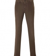 Comfortable and classic, these slim chinos from Seven for all Mankind are a great alternative to jeans - Five-pocket styling, belt loops, logo detailed back pockets, slim cut, stylishly distressed - Wear with a cashmere pullover and retro-inspired sneakers or with a henley, a blazer, and motorcycle boots