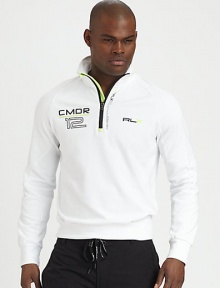 Light-as-air beach fleece is styled as a sporty layering essential with a half-zip front, a mockneck collar and signature logo embroidery.Half-zip frontMockneck collarBanded cuffs and hem58% cotton/30% polyester/12% viscoseMachine washImported Light-as-air beach fleece is styled as a sporty layering essential with a half-zip front, a mockneck collar and signature logo embroidery.Half-zip frontMockneck collarBanded cuffs and hem58% cotton/30% polyester/12% viscoseMachine washImported