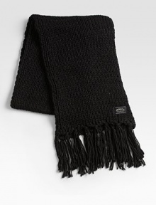 Winter warmth finely crafted in chunky knit style for a casual feel.Fringed ends15W x 80H70% acrylic/30% woolDry cleanImported