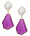 Flaunt a little geometry this season! With colorful resin stones in unique shapes, these drop earrings from Bar III make math stylish. Crafted in gold tone mixed metal. Approximate drop: 2-3/4 inches.