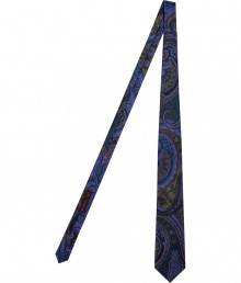 Add a rich pop of color to sleek suits with Etros elegant tonal peacock silk tie - Bold and slick in the houses preferred paisley print - Medium-width cut is classically cool and polished to perfection - Ideal for work and evenings out - Pair with a crisp, white button-down and a dark suit - Also makes a superb gift Add a rich pop of color to sleek suits with Etros elegant tonal peacock silk tie - Bold and slick in the houses preferred paisley print - Medium-width cut is classically cool and polished to perfection - Ideal for work and evenings out - Pair with a crisp, white button-down and a dark suit - Also makes a superb gift