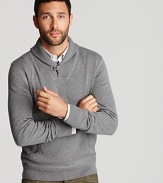 This exceptional pullover is modeled on a classic shawl collar silhouette but cleverly updated in decadently soft pima cotton for a luxurious feel.