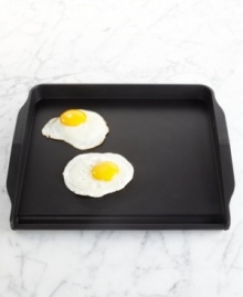 Instant stovetop space! Cook up a range of breakfast favorites on your range with the raised sides and even cooking of this kitchen staple. The ideal space for flipping eggs, meats, veggies, pancakes and more with a built-in drip catch. 5-year warranty. Instant stovetop space! Cook up a range of breakfast favorites on your range with the raised sides and even cooking of this kitchen staple. The ideal space for flipping eggs, meats, veggies, pancakes and more with a built-in drip catch. 5-year warranty.