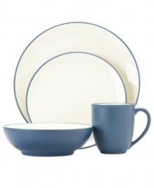 This simple, versatile mix-and-match place settings pattern by Noritake is in richly colored stoneware. Select pieces in your favorite shades to create a customized dinnerware and dishes collection. This simple, versatile mix-and-match place settings pattern by Noritake is in richly colored stoneware. Select pieces in your favorite shades to create a customized dinnerware and dishes collection.