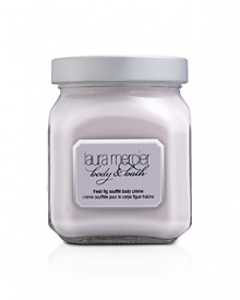 Just as milk nourishes your body, the active ingredients in Laura Mercier's Soufflé Body Crème instantly nourish your skin. This silky smooth crème, with its lightly whipped feel and delicious Fresh Fig scent, enriches the skin with much-deserved Vitamin A, C and E derivatives. Grape Seed, Macadamia Nut and Rice Bran Oil condition the skin while Fig Extract and Honey offer soothing benefits. Sweet Almond and Rice Proteins, along with Pro-Vitamin B-5 provide moisture balance and protection. For skin that deserves the ultimate luxury, indulge in this luscious Body Crème. Just as milk nourishes your body, the active ingredients in Laura Mercier's Soufflé Body Crème instantly nourish your skin. This silky smooth crème, with its lightly whipped feel and delicious Fresh Fig scent, enriches the skin with much-deserved Vitamin A, C and E derivatives. Grape Seed, Macadamia Nut and Rice Bran Oil condition the skin while Fig Extract and Honey offer soothing benefits. Sweet Almond and Rice Proteins, along with Pro-Vitamin B-5 provide moisture balance and protection. For skin that deserves the ultimate luxury, indulge in this luscious Body Crème.