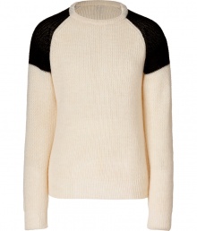 Detailed with black shoulders for that modern feel, Iros iteration of the classic pullover is an ultra cool choice tailored to all-season chic - Rounded neckline, long sleeves, ribbed trim - Easy straight silhouette - Team with everything from jeans and biker boots to button-downs and slim tailored trousers Detailed with black shoulders for that modern feel, Iros iteration of the classic pullover is an ultra cool choice tailored to all-season chic - Rounded neckline, long sleeves, ribbed trim - Easy straight silhouette - Team with everything from jeans and biker boots to button-downs and slim tailored trousers