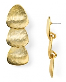 Strike gold with these hammered disc earrings from Kenneth Jay Lane, boasting layered gold chips. This pair shines after hours.