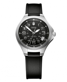 A rugged unisex watch in stainless steel from Victorinox Swiss Army's Base Camp collection. A rugged unisex watch in stainless steel from Victorinox Swiss Army's Base Camp collection.