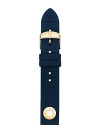 Enlist in the navy with this silicone watch strap from Michele, accented by a gleaming buckle. This band makes your practical piece pop.