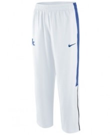 Stay ahead of the game and show your support anytime with these Kentucky Wildcats NCAA basketball pants featuring Dri-Fit technology from Nike. Stay ahead of the game and show your support anytime with these Kentucky Wildcats NCAA basketball pants featuring Dri-Fit technology from Nike.