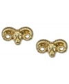 These golden stud earrings from RACHEL Rachel Roy are designed in a ram silhouette. Crafted in worn gold tone mixed metal. Approximate drop: 1/4 inch. Approximate diameter: 1/2 inch.