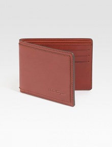 A superior style for every man in smooth deerskin leather. One bill compartment Six card slots 4½ X 3½ Deerskin leather Made in Italy A superior style for every man in smooth deerskin leather. One bill compartment Six card slots 4½ X 3½ Deerskin leather Made in Italy